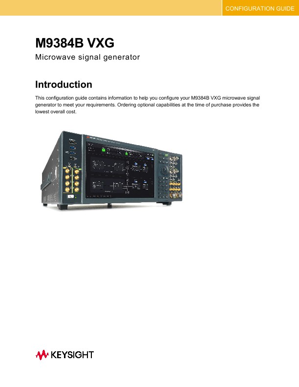M9384B VXG Microwave Signal Generator PDF Asset Page Keysight